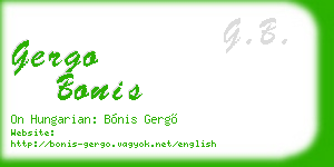 gergo bonis business card