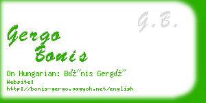 gergo bonis business card